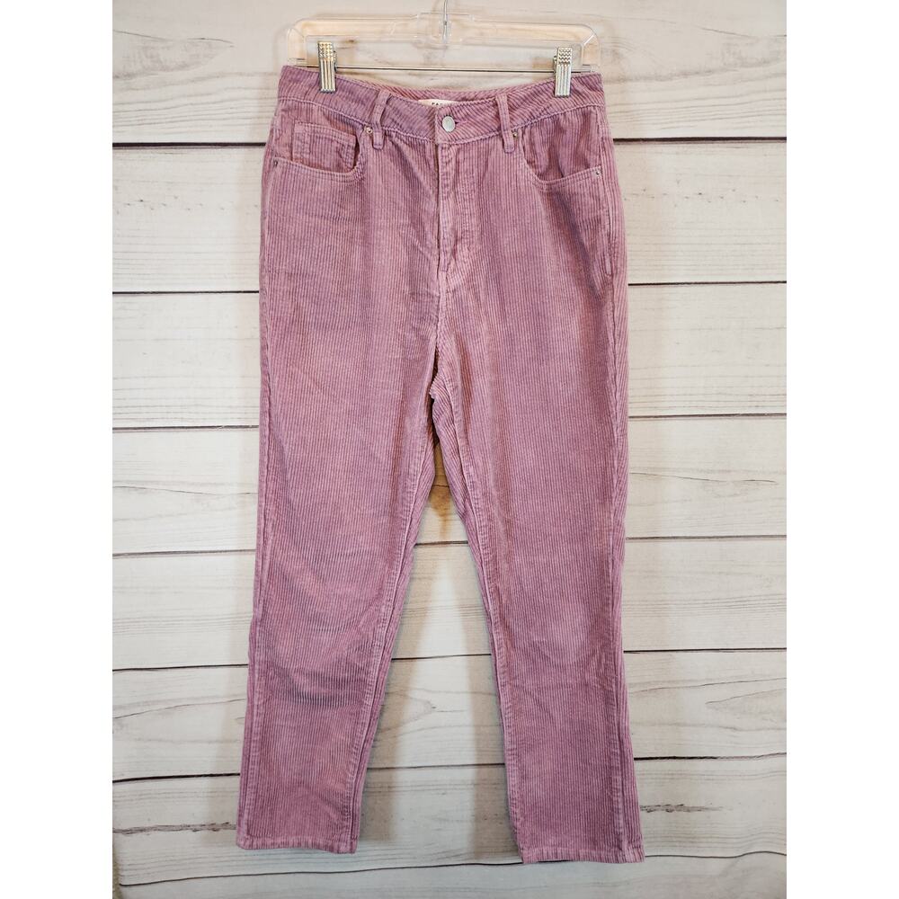 PacSun Women's Purple Cotton Corduroy‎ High Rise Straight Mom Jeans Size 28